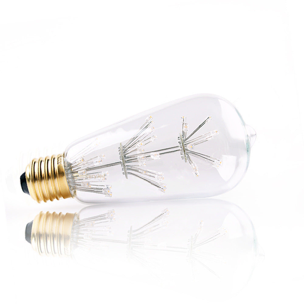 LED Light Bulb 3W Colorful Stars ST64 Retro Edison Decoration 1612664943357