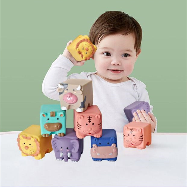 Soft Plastic Building Blocks For Infants And Young Children Early Education Digital Cognitive Animal Relief Matching Toys 161