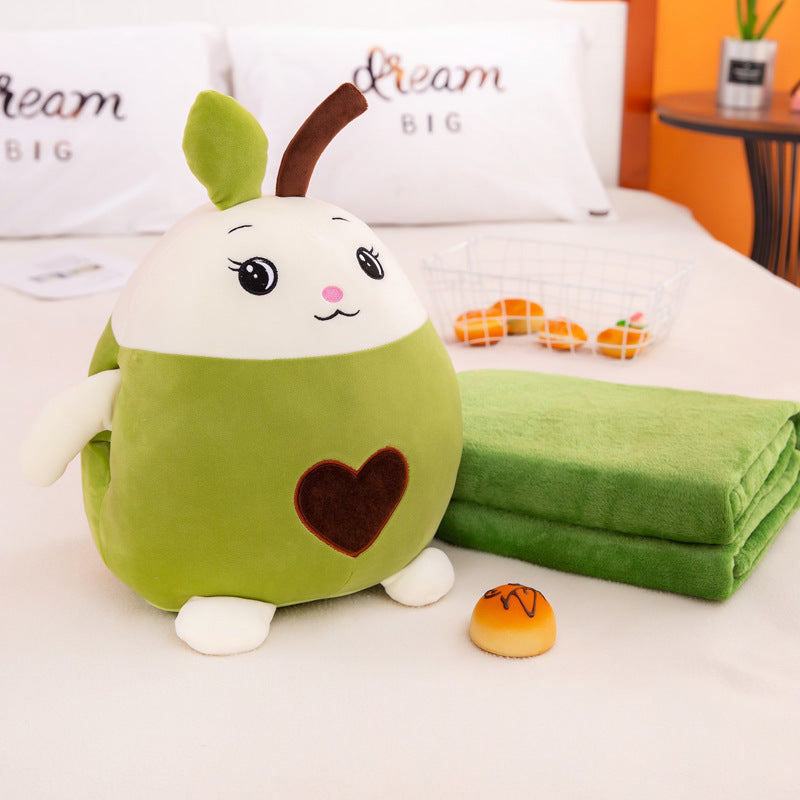 Cartoon Rabbit Air Conditioner Blanket With Plush Hand Warming Pillow 1612927094735