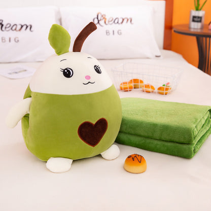 Cartoon Rabbit Air Conditioner Blanket With Plush Hand Warming Pillow 1612927094735
