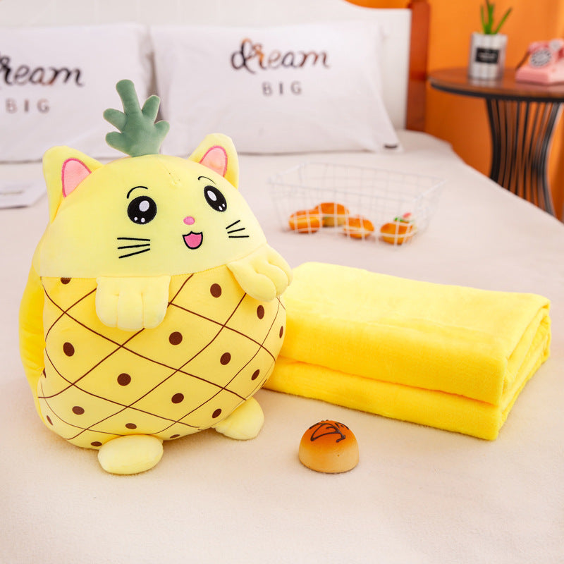 Cartoon Rabbit Air Conditioner Blanket With Plush Hand Warming Pillow 1612927094737