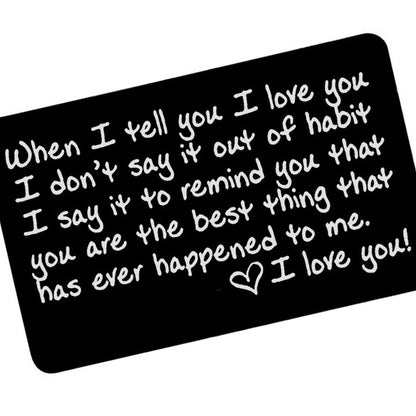Engraved When i Tell You i Love You Metal Card Wallet Card 1613112942572
