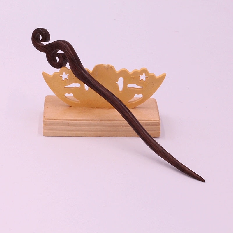Wooden Ebony Hairpin Ethnic Hairpin 1613113029229