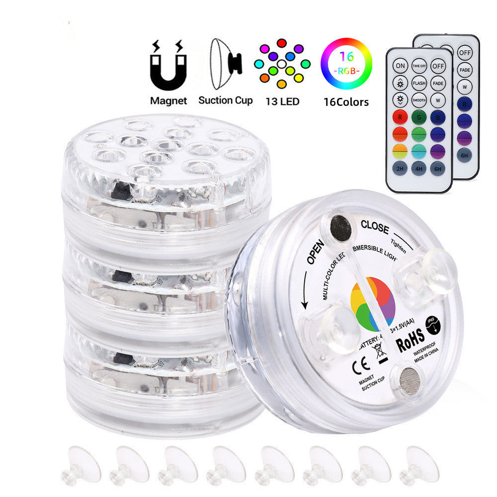 13 Led Submersible Light for Swimming Pool Garden Fountain Bathroom IP68 Waterproof Underwater Lamp with Suction Cup RF Remote - HD Wireless Product #6