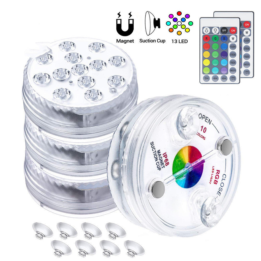 13 Led Submersible Light for Swimming Pool Garden Fountain Bathroom IP68 Waterproof Underwater Lamp with Suction Cup RF Remote - HD Wireless Product #7