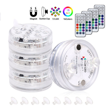 13 Led Submersible Light for Swimming Pool Garden Fountain Bathroom IP68 Waterproof Underwater Lamp with Suction Cup RF Remote - HD Wireless Product #9