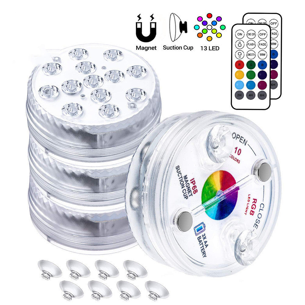 13 Led Submersible Light for Swimming Pool Garden Fountain Bathroom IP68 Waterproof Underwater Lamp with Suction Cup RF Remote - HD Wireless Product #8