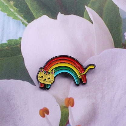 Rainbow Cat Badge Cute Glitter Pin Jewelry Creative Lapel 1613451141871