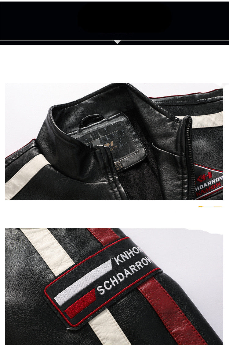 Men's Motorcycle Leather Street Motorcycle Racing Suit 1613532890619