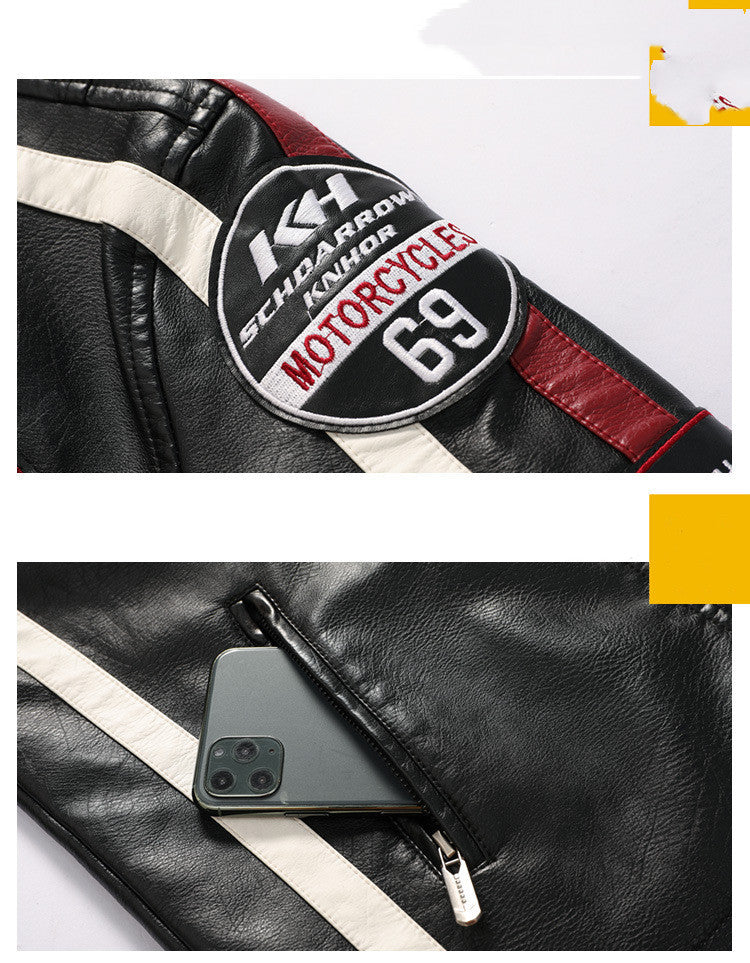 Men's Motorcycle Leather Street Motorcycle Racing Suit 1613532890625