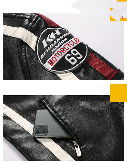 Men's Motorcycle Leather Street Motorcycle Racing Suit 1613532890625