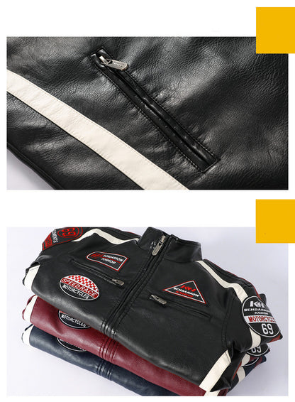Men's Motorcycle Leather Street Motorcycle Racing Suit 1613532890887