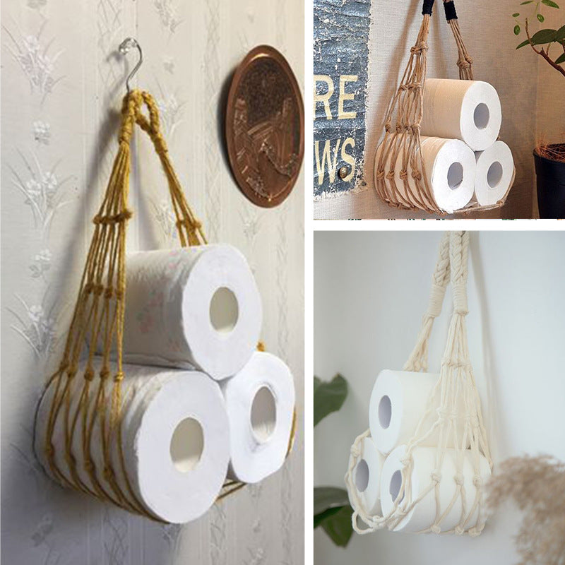 Paper Roll Cotton Rope Storage Hanging Bag 1613618637794