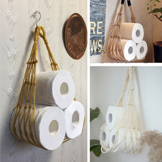 Paper Roll Cotton Rope Storage Hanging Bag 1613618637794