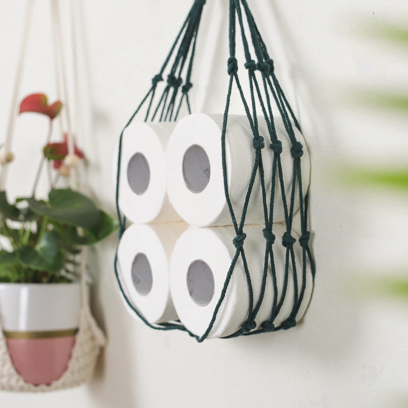 Paper Roll Cotton Rope Storage Hanging Bag 1613618653666