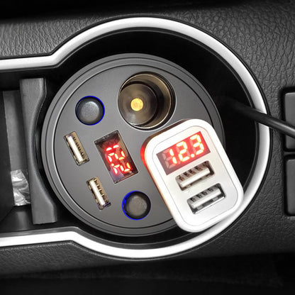 Multi-function Cigarette Lighter Digital Display Multi-mouth Cup Type Car Mobile Phone Car Charger 1613701139416