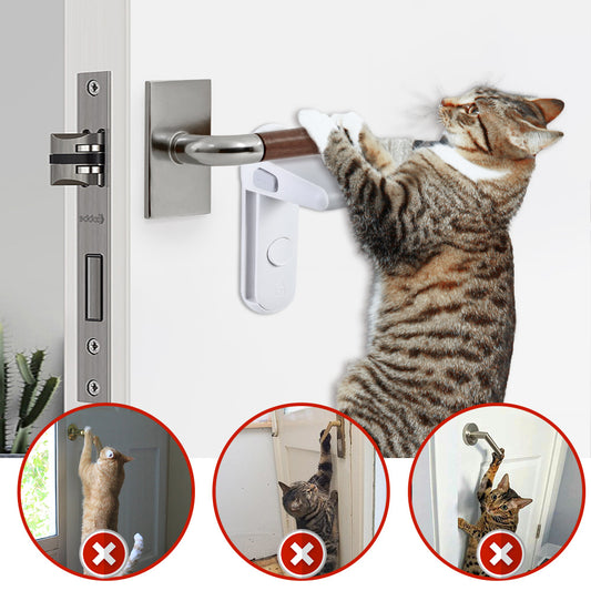 Children's Door Lever Lock Opening Artifact Anti-cat Anti-pet Room Easy To Install And Use 1613712303833