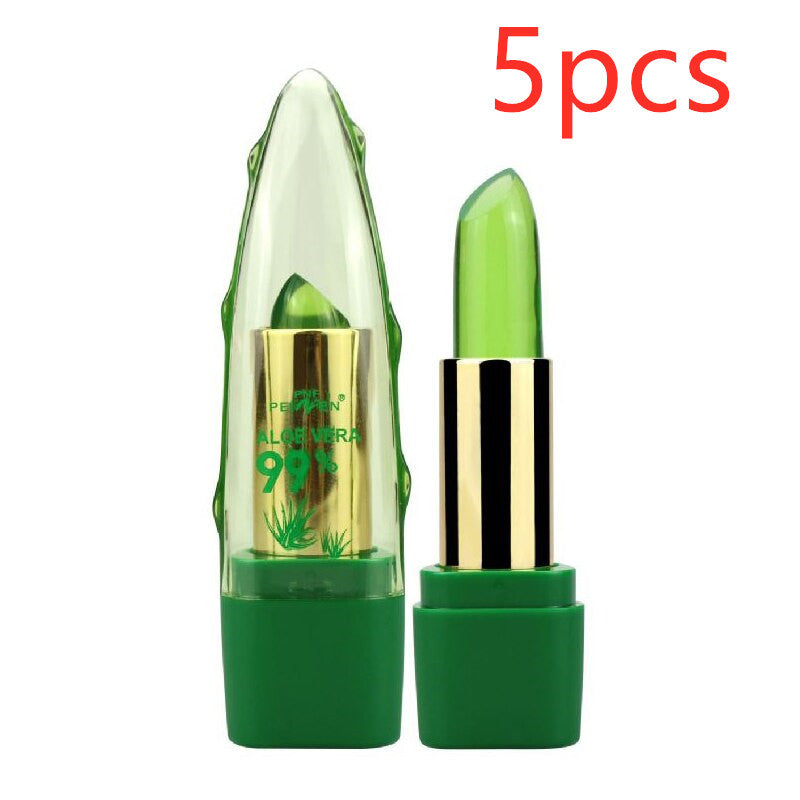 Aloe Vera Gel Color Changing Lipstick Gloss  Moisturizer Anti-drying Desalination Fine-grain Lip Blam Care 1613733368936