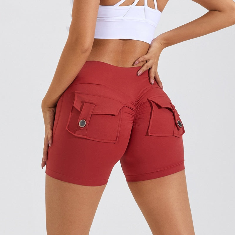 High Waist Hip Lifting Shorts With Pockets Quick Dry Yoga Fitness Sports Pants Summer Women Clothes 161373c0 6c71 4421 a787 b