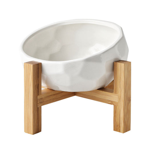 Cat And Dog Rice Bowl Water Bowl Teddy Large Capacity Oblique Mouth Rice Bowl 1613790306666