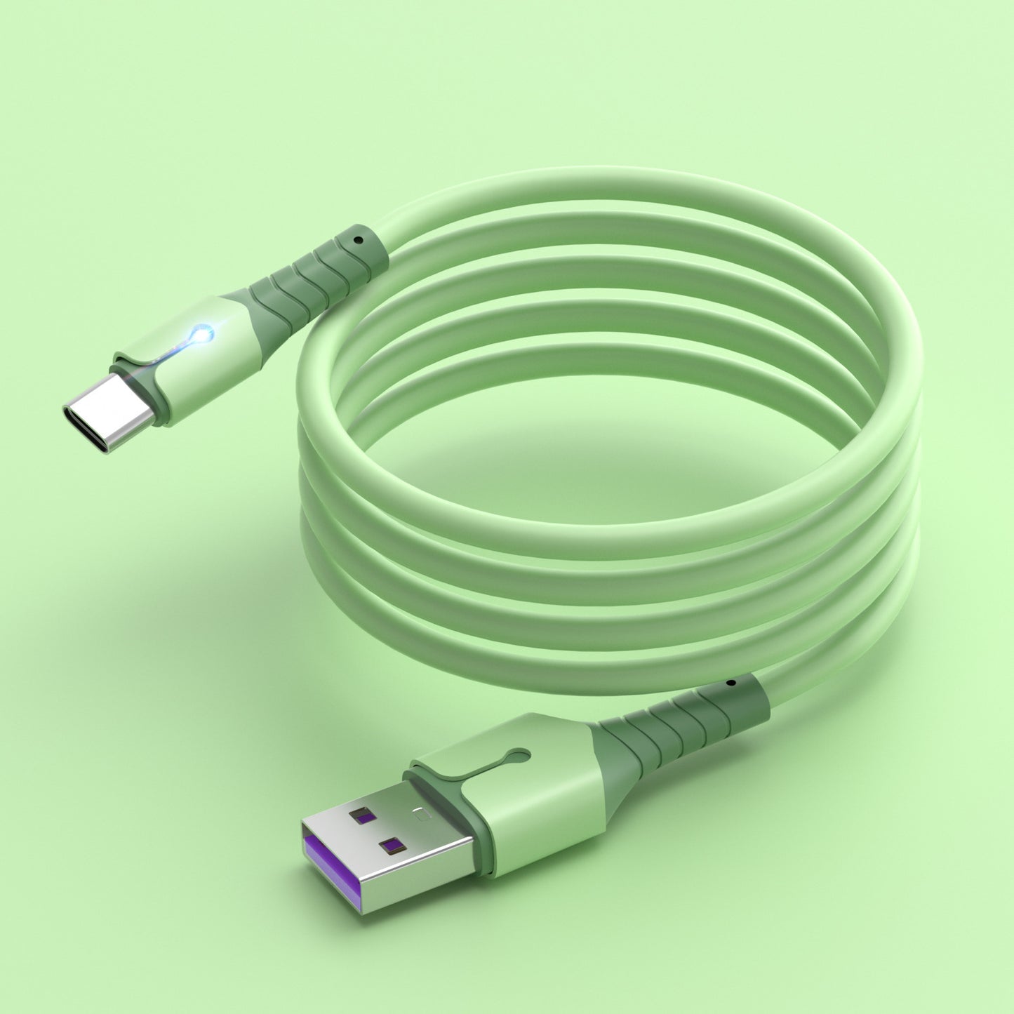 Compatible with Apple , Liquid Silicone With Light Data Cable Is Suitable For Android And Apple - 图片 4