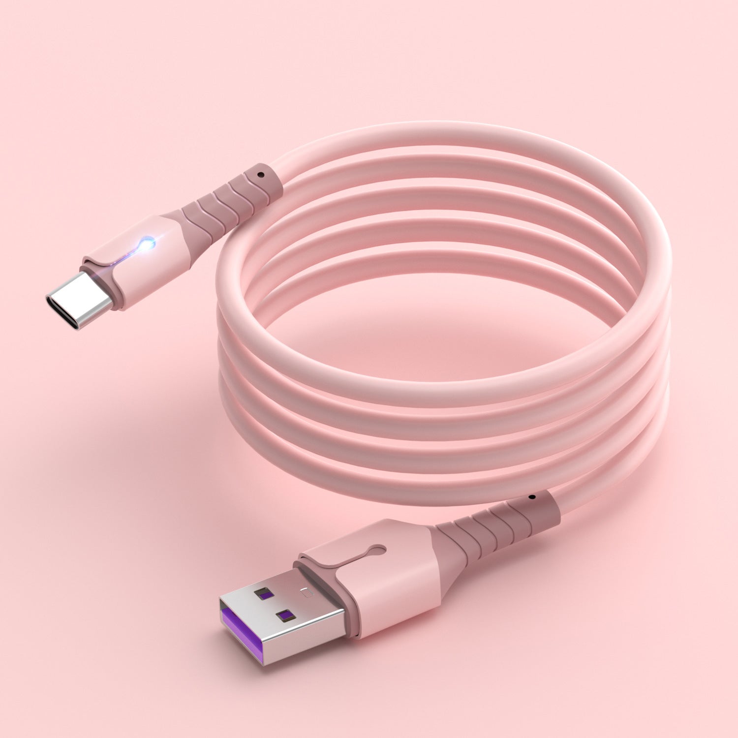 Compatible with Apple , Liquid Silicone With Light Data Cable Is Suitable For Android And Apple - 图片 5