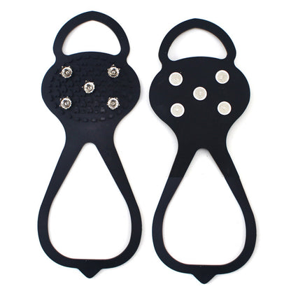 Unisex Men 5 Teeth Ice Gripper For Shoes Crampons Ice Gripper Spike Grips Cleats For Snow Studs Non-Slip Climbing Hiking Cove