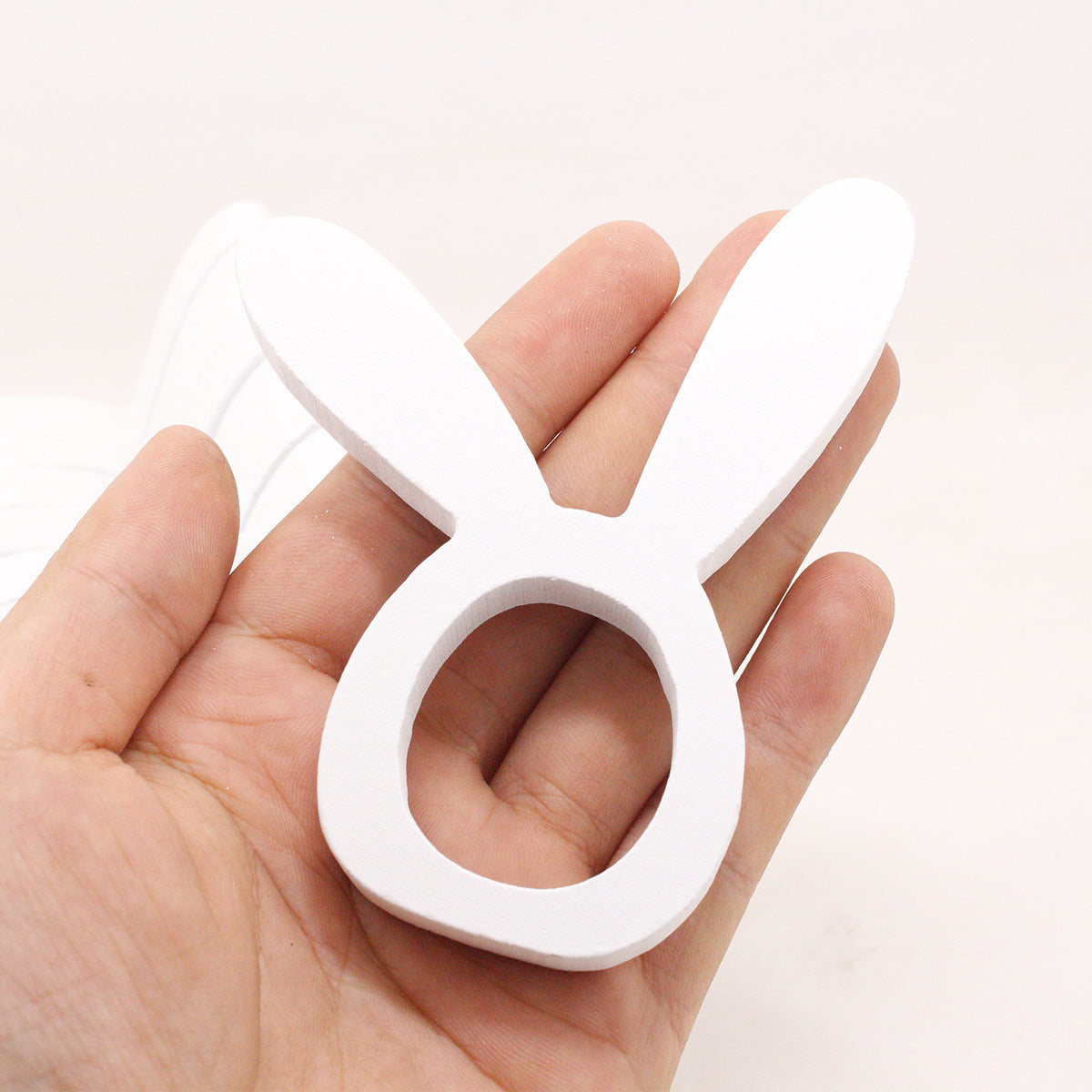 Easter Bunny Napkin Ring Holders Easter Table Decoration for Home Wooden Rabbit Ear Tissue Ring Happy Easter Party Supply 161