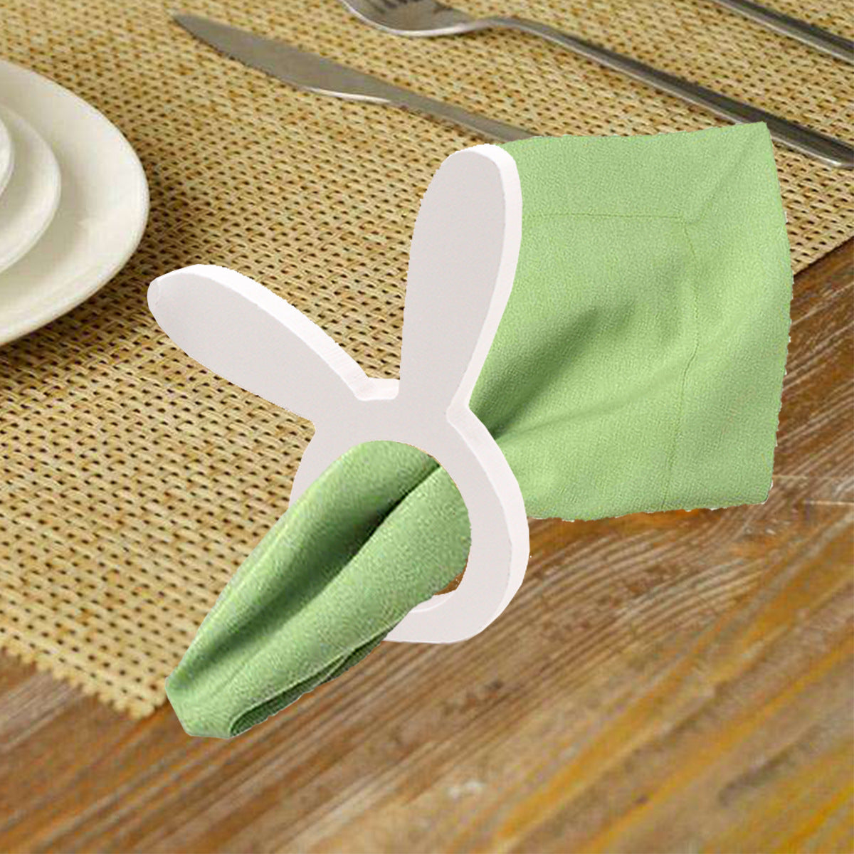 Easter Bunny Napkin Ring Holders Easter Table Decoration for Home Wooden Rabbit Ear Tissue Ring Happy Easter Party Supply 161