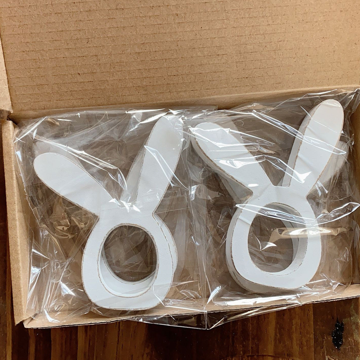 Easter Bunny Napkin Ring Holders Easter Table Decoration for Home Wooden Rabbit Ear Tissue Ring Happy Easter Party Supply 161