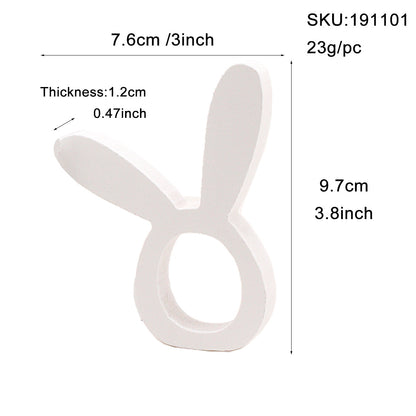 Easter Bunny Napkin Ring Holders Easter Table Decoration for Home Wooden Rabbit Ear Tissue Ring Happy Easter Party Supply 161