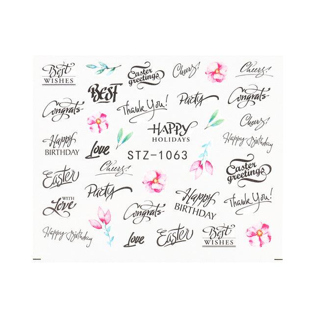 Personality Python Dark Letter Transfer Nail Sticker 1614222412708