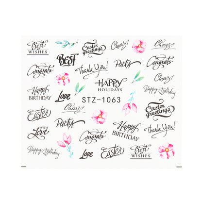 Personality Python Dark Letter Transfer Nail Sticker 1614222412708