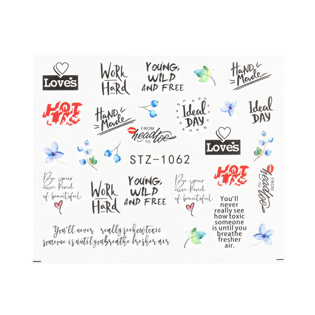 Personality Python Dark Letter Transfer Nail Sticker 1614222412723