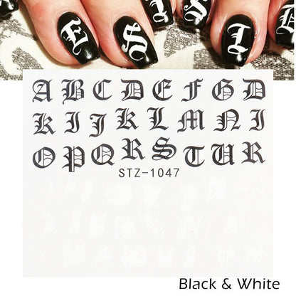 Personality Python Dark Letter Transfer Nail Sticker 1614222412736
