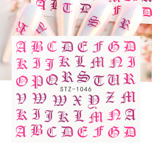 Personality Python Dark Letter Transfer Nail Sticker 1614222412994