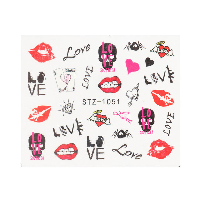 Personality Python Dark Letter Transfer Nail Sticker 1614222412995