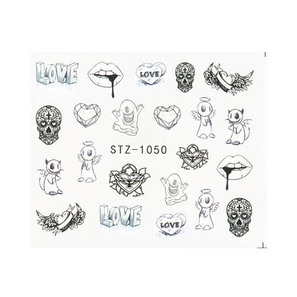 Personality Python Dark Letter Transfer Nail Sticker 1614222412996