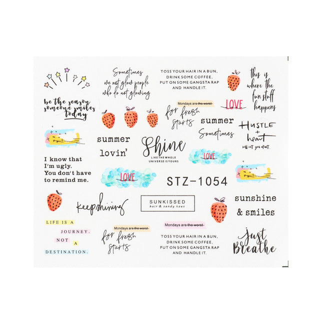 Personality Python Dark Letter Transfer Nail Sticker 1614222412997