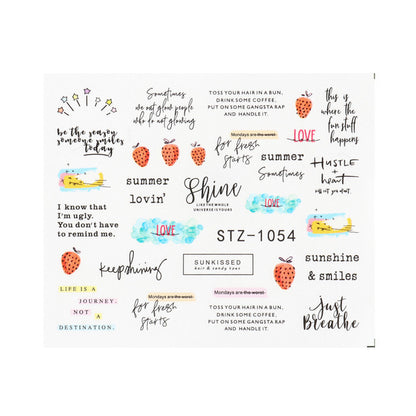Personality Python Dark Letter Transfer Nail Sticker 1614222412997