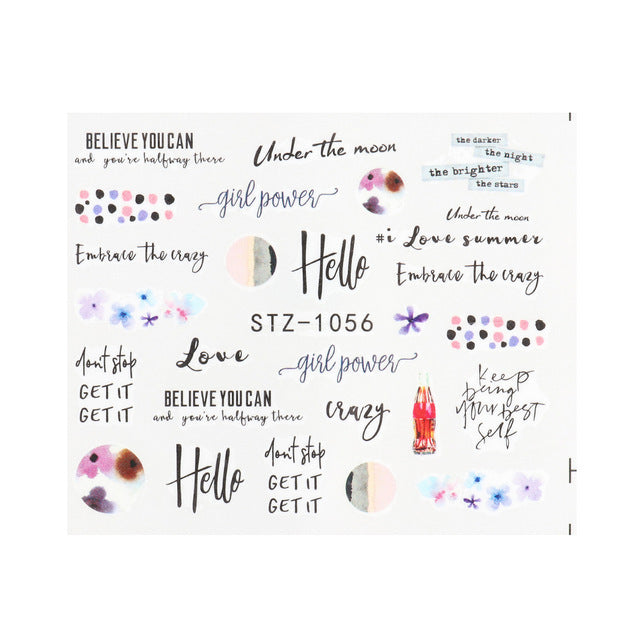 Personality Python Dark Letter Transfer Nail Sticker 1614222412999