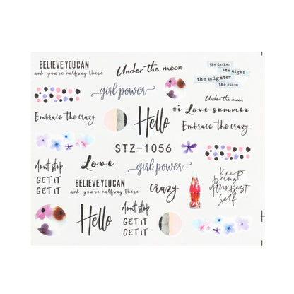 Personality Python Dark Letter Transfer Nail Sticker 1614222412999
