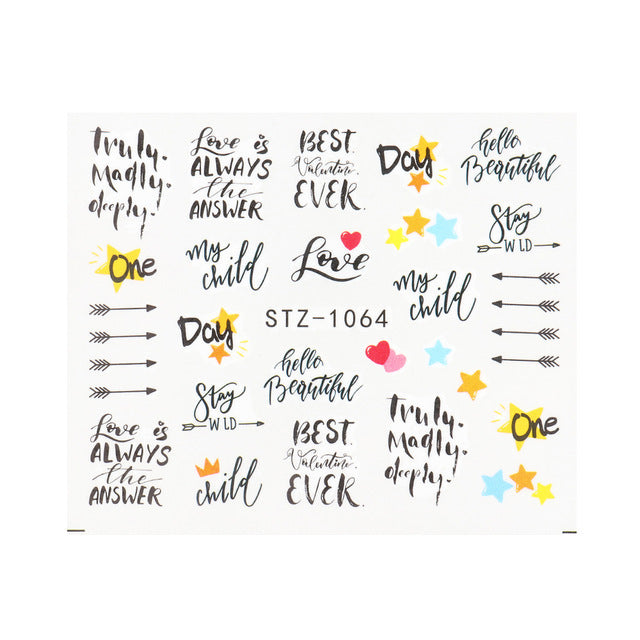 Personality Python Dark Letter Transfer Nail Sticker 1614222413277