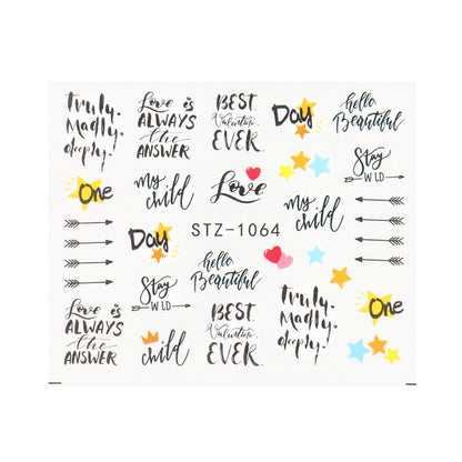 Personality Python Dark Letter Transfer Nail Sticker 1614222413277