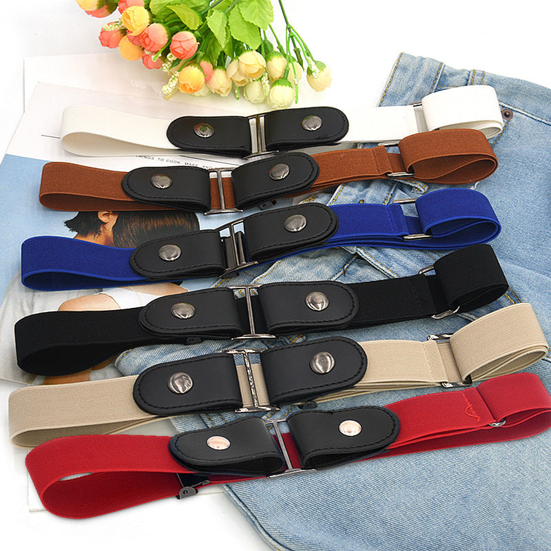 New Slim Elastic Invisible Belt Simple Lazy Belt Fat Elastic Leather 1614238672105