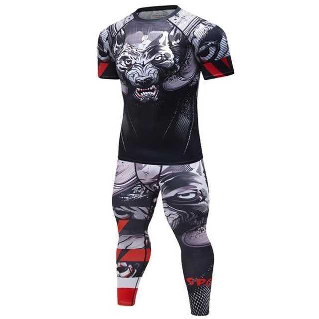 Male Sport Suit Men Running Clothes Sport Wear Yoga Set 1614254871055