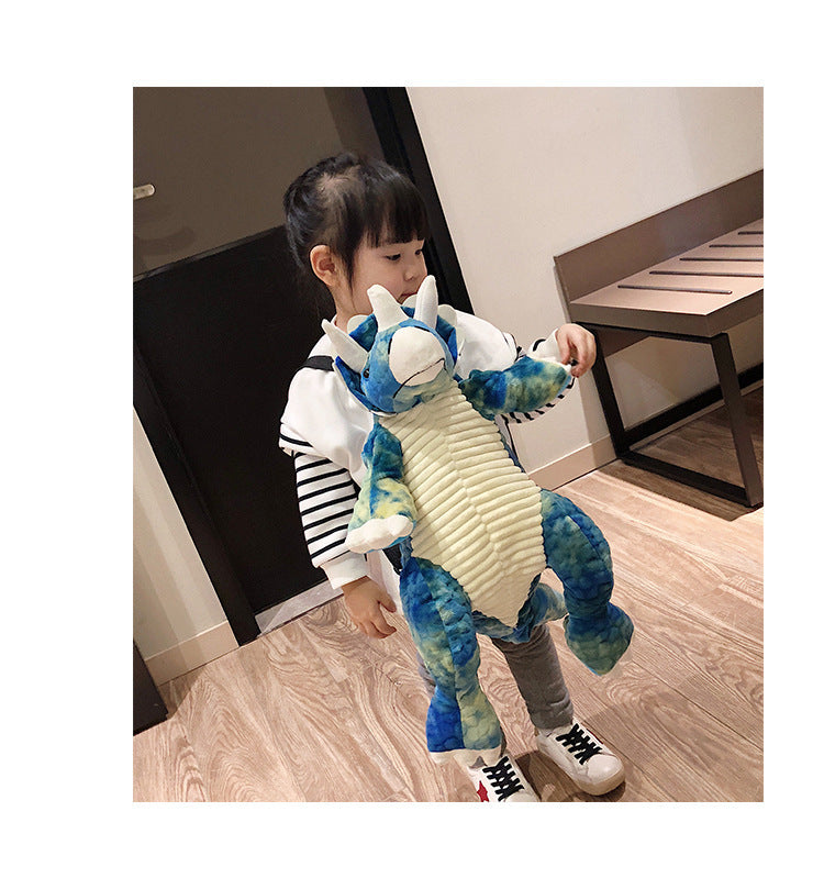 Creative 3D Dinosaur Backpack for Children Cartoon Animal Plush Dinosaurs Bag Cute Funny Parent-child Bags for Girl Boys 1614