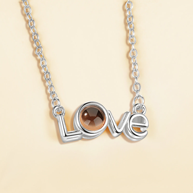 I love you 100 languages love memory projection necklace 16147102575615