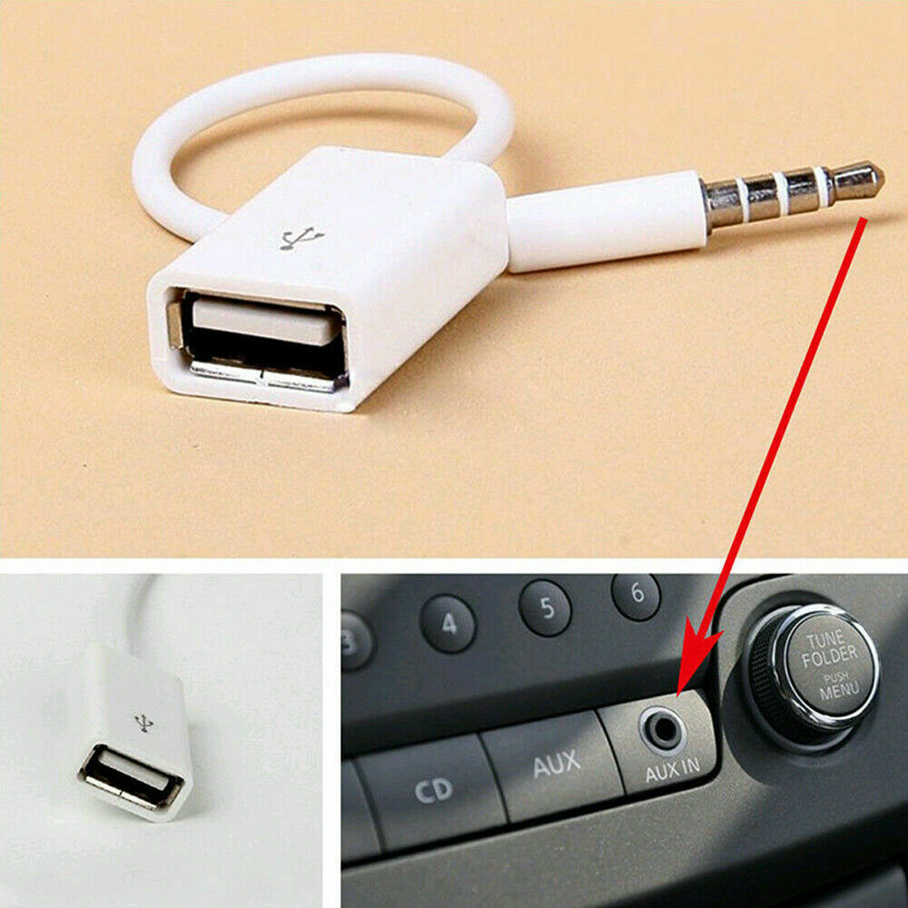 Car MP3 3.5mm Male AUX Audio Socket Jack To USB 2.0 Female Converter Cable Cord Car Interior Accessories Boutique New Hot Sal