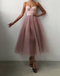Pure Color Mesh French Retro Dress European And American Tube Top Suspender Skirt 1614769095551